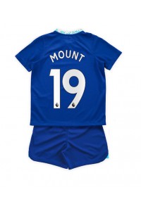 Chelsea Mason Mount #19 Babyklær Hjemme Fotballdrakt til barn 2022-23 Korte ermer (+ Korte bukser)